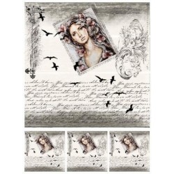 Ριζόχαρτο αυτοκόλλητο decoupage TELA 45.5 x 31 KOD-20