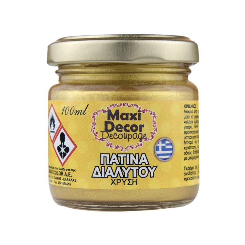 Πατίνα διαλυτού χρυσή 100 ml Maxi Decor