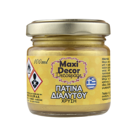 Πατίνα διαλυτού χρυσή 100 ml Maxi Decor