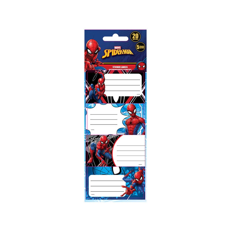 ΕΤΙΚΕΤΕΣ SPIDERMAN 20τεμ (5 ΣΧΕΔΙΑ)