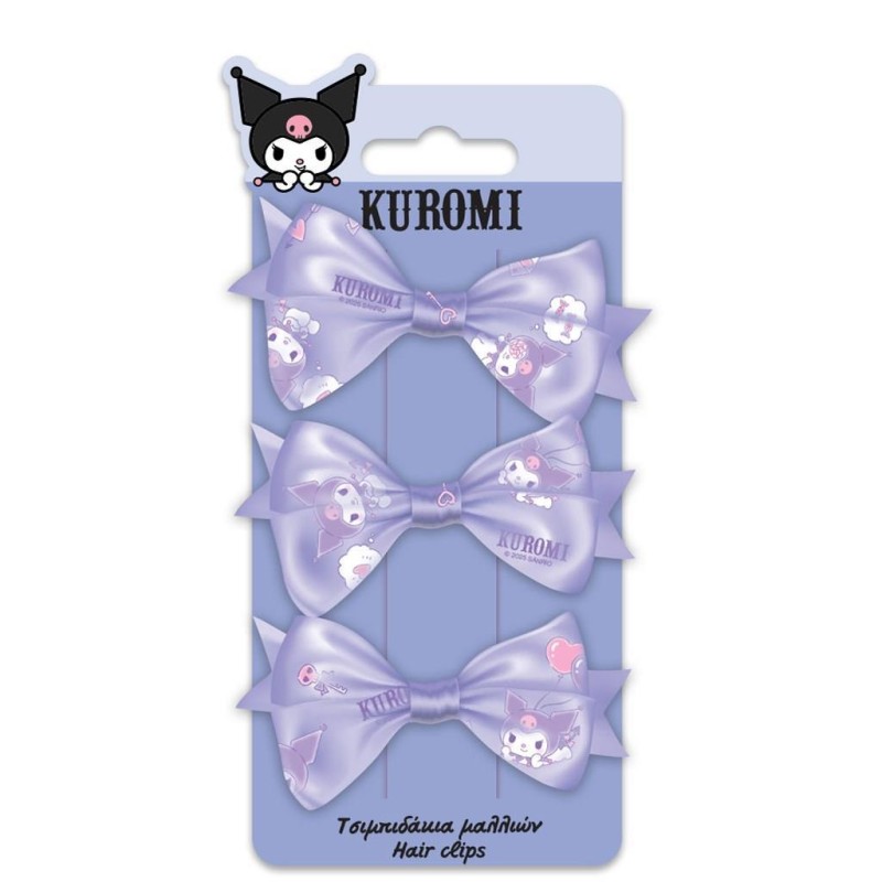 ΤΣΙΜΠΙΔΑΚΙΑ ΜΑΛΛΙΩΝ ΣΕΤ 3ΤΕΜ KUROMI
