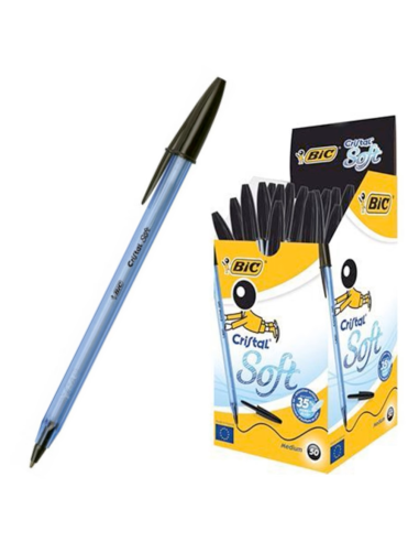 ΣΤΥΛΟ BIC ΔΙΑΡΚΕΙΑΣ CRISTAL SOFT MEDIUM ΜΑΥΡΟ 1,2mm