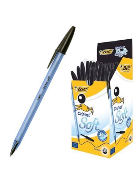 ΣΤΥΛΟ BIC ΔΙΑΡΚΕΙΑΣ CRISTAL SOFT MEDIUM ΜΑΥΡΟ 1,2mm