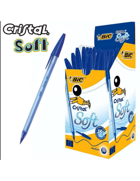 ΣΤΥΛΟ BIC ΔΙΑΡΚΕΙΑΣ CRISTAL SOFT MEDIUM ΜΠΛΕ 1,2mm