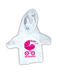 Βεντουζάκι "Μωρό στο αυτοκίνητο" T-shirt με κουκούλα Ροζ καρότσι