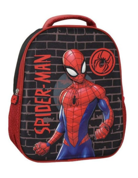 Must 3D Σχολική Τσάντα Πλάτης Νηπιαγωγίου Spider Man με θήκη για παγούρι