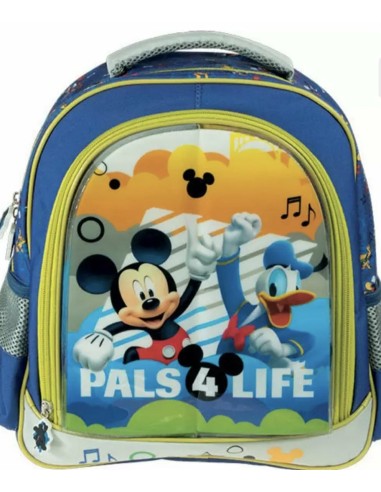 Mickey Σχολική Τσάντα Πλάτης Νηπιαγωγείου Τριπλή Όψη με Μαγνήτη, 2 θήκες και θήκη για παγούρι