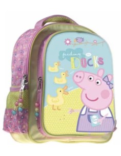 Peppa Pig Σχολική Τσάντα Πλάτης Νηπιαγωγείου Τριπλή Όψη με Μαγνήτη, 2 θήκες και θήκη για παγούρι