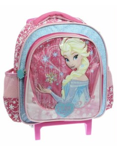 Σχολική Τσάντα Νηπιαγωγείου Τρόλλεϊ Frozen με 2 θήκες και θήκη για παγούρι