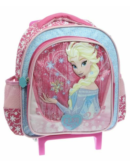 Σχολική Τσάντα Νηπιαγωγείου Τρόλλεϊ Frozen με 2 θήκες και θήκη για παγούρι