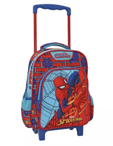 Must Σχολική Τσάντα Νηπιαγωγείου Τρόλλεϊ Spider Man με 2 θήκες και θήκη για παγούρι