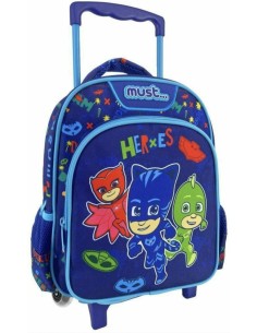 Must Σχολική Τσάντα Νηπιαγωγείου Τρόλλεϊ PJ Masks με LED φωτάκια, 2 θήκες και θήκη για παγούρι