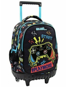 Must Σχολική Τσάντα Τρόλλεϊ Playmore με 3 θήκες και θήκη για παγούρι