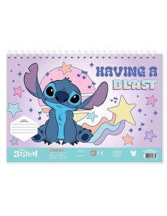 Μπλοκ Ζωγραφικης Lilo Stitch 23x33cm 40 Φυλλα Αυτοκολλητα Στενσιλ