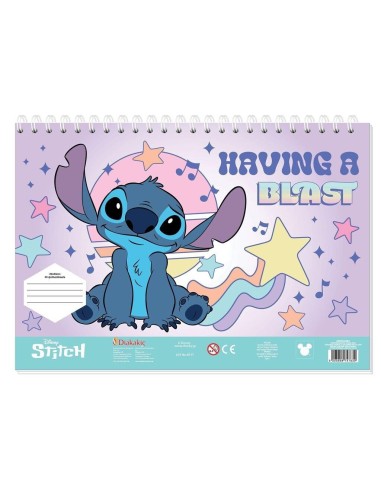 Μπλοκ Ζωγραφικης Lilo Stitch 23x33cm 40 Φυλλα Αυτοκολλητα Στενσιλ