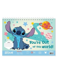 Μπλοκ Ζωγραφικης Lilo Stitch 23x33cm 40 Φυλλα Αυτοκολλητα Στενσιλ