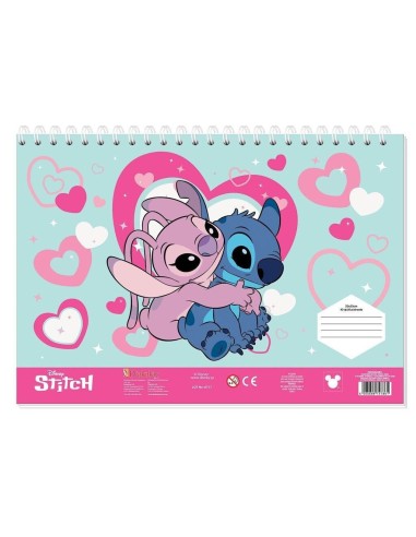 Μπλοκ Ζωγραφικης Lilo Stitch 23x33cm 40 Φυλλα Αυτοκολλητα Στενσιλ
