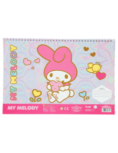 Μπλοκ Ζωγραφικής 23x33 & Αυτοκόλλητα MyMelody 40 Φύλλων