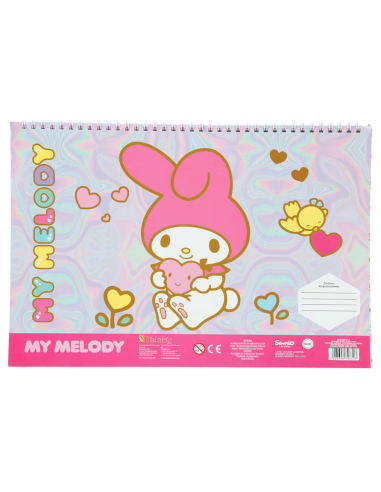 Μπλοκ Ζωγραφικής 23x33 & Αυτοκόλλητα MyMelody 40 Φύλλων