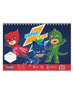 Μπλοκ Ζωγραφ PJ Masks 23x33, 40 Φύλ, Aυτοκόλ-Στενσιλ-2 Σελ Χρωμ 2 Σχ 2