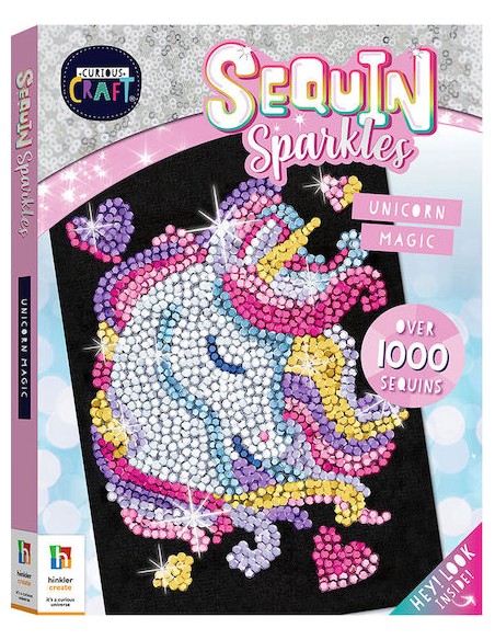 Βιβλίo Ζωγραφικής με Αριθμούς Curious Craft Sequin Sparkles Unicorn Magic