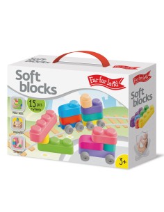 Silicone soft block set (15 elements + 12 wheels)