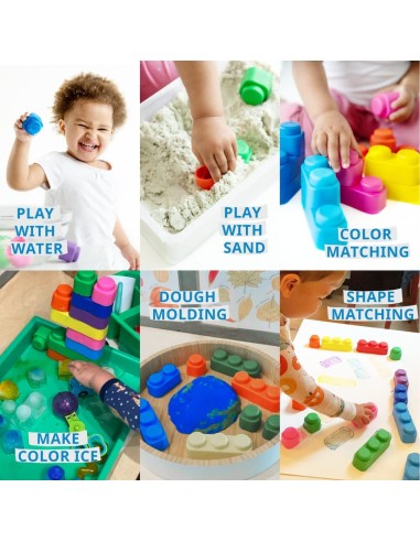 Silicone soft block set (15 elements + 12 wheels)