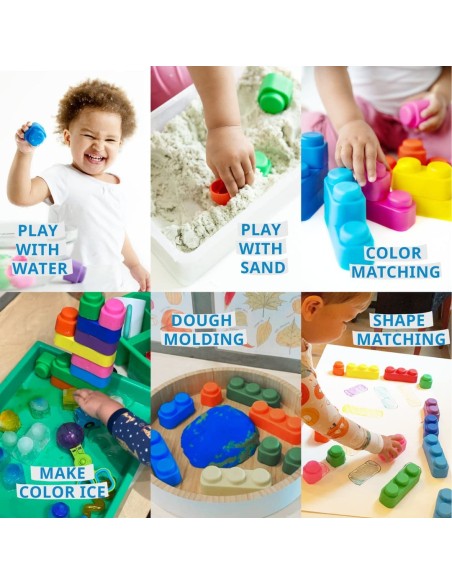 Silicone soft block set (15 elements + 12 wheels)
