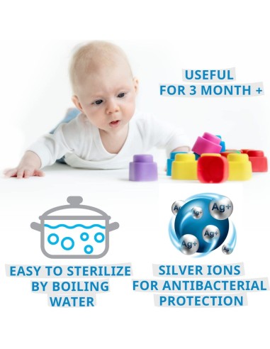 Silicone soft block set (15 elements + 12 wheels)