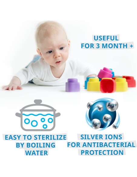 Silicone soft block set (15 elements + 12 wheels)
