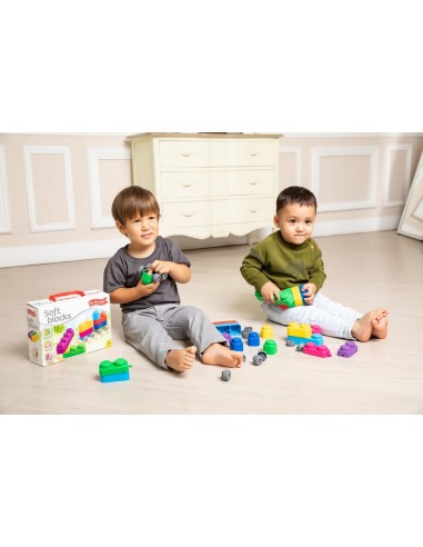 Silicone soft block set (15 elements + 12 wheels)