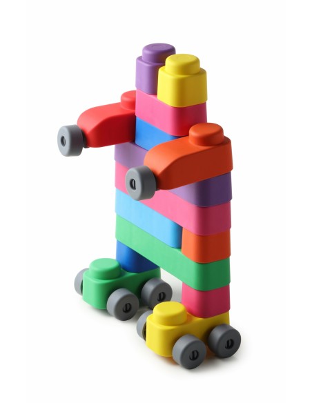 Silicone soft block set (15 elements + 12 wheels)