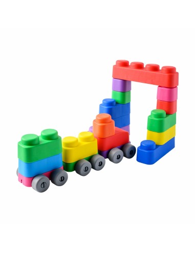 Silicone soft block set (15 elements + 12 wheels)