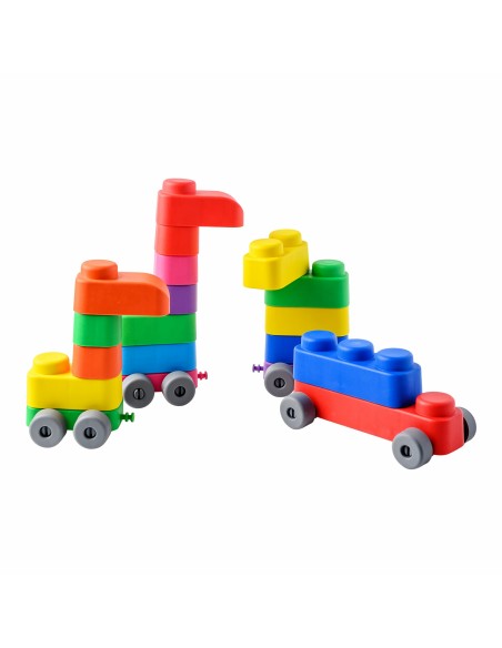 Silicone soft block set (15 elements + 12 wheels)