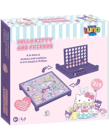 Επιτραπέζιο Παιχνίδι 4 στην Σειρά & Φιδακι Hello Kitty & Friends για 2-4 Παίκτες 6+ Ετών Luna