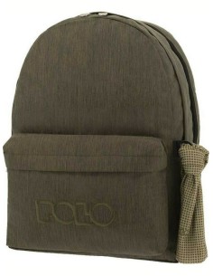 Polo Original Double Scarf Σχολική Τσάντα Πλάτης Γυμνασίου - Λυκείου Πράσινη με Θήκη για Παγούρι 30lt