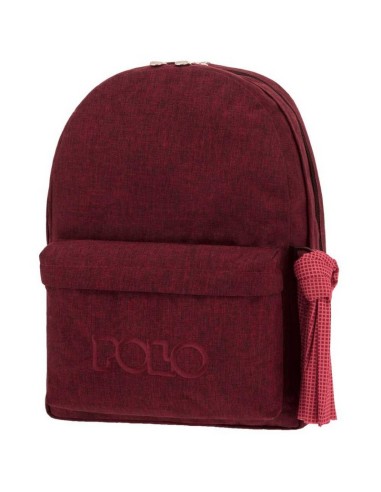 Polo Σχολική Τσάντα Πλάτης Original Double Scarf 2 Θήκες Μπορντώ