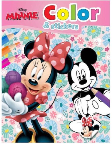 Βιβλιο Ζωγραφικης Αυτοκολλητα Minnie