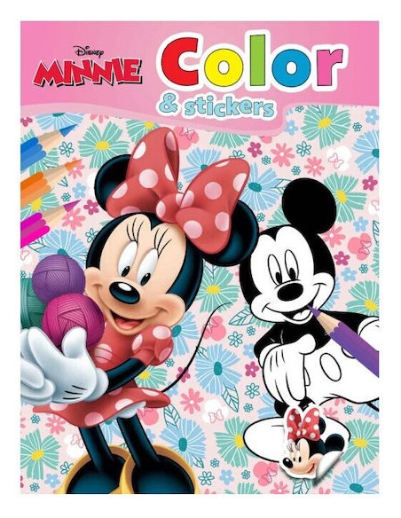 Βιβλιο Ζωγραφικης Αυτοκολλητα Minnie