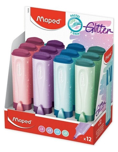 Μαρκαδόρος Υπογράμμισης Fluo Peps Pastel Glitter Maped