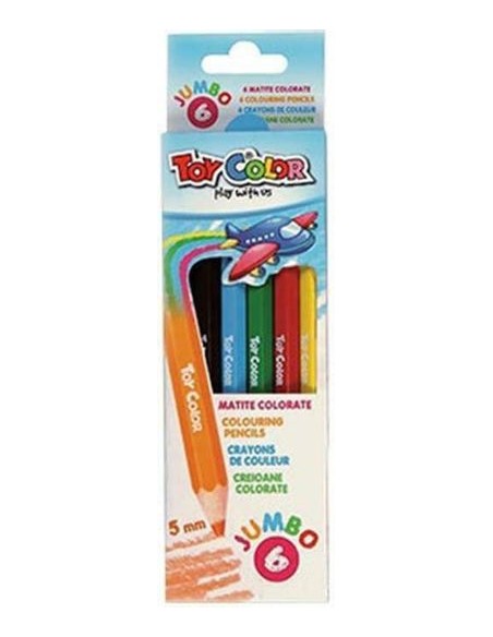 Ξυλομπογιές Toy Color Jumbo με Χοντρή Μύτη 6τμχ
