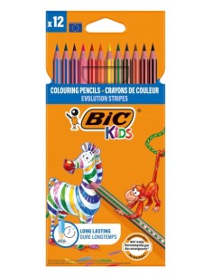 Ξυλομπογιές Bic Kids Evolution Stripes 12τεμ.