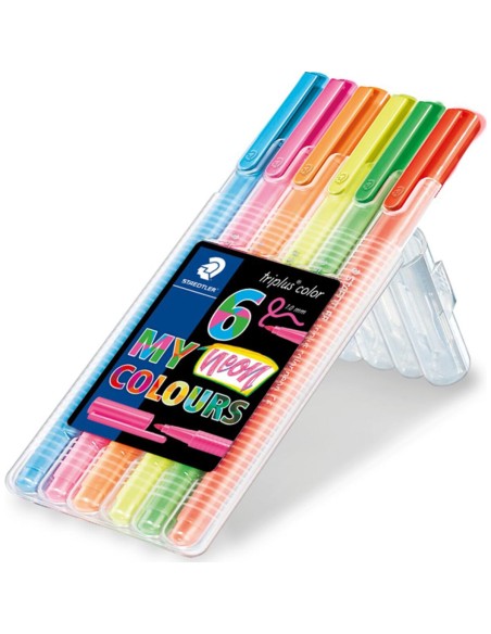 Μαρκαδόροι STAEDTLER Triplus Colour 323 Neon (Συσκευασία 6 τεμαχίων)