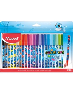 Maped - Ocean Life Color'Peps Με Λεπτή Μύτη 24 Χρώματα