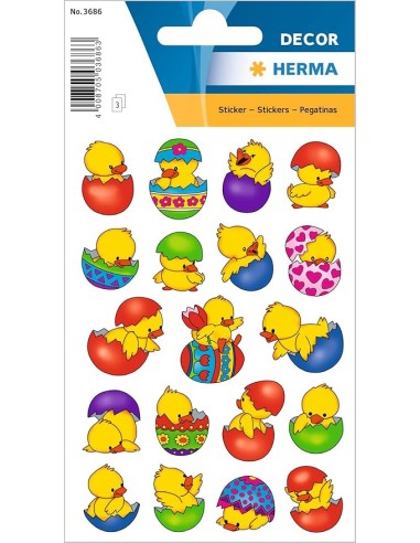 Αυτοκόλλητα Πασχαλινά HERMA Λουλούδια με Κοτοπουλάκια