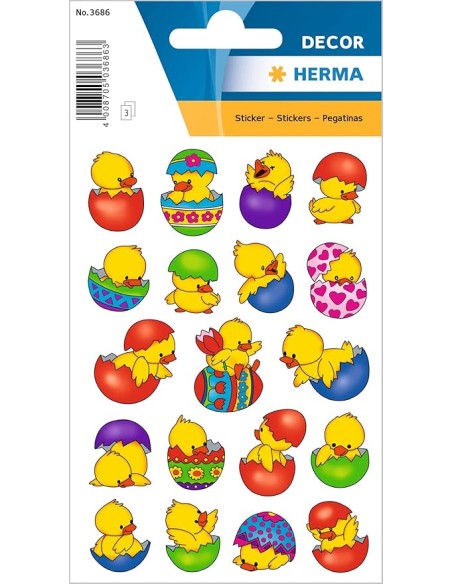 Αυτοκόλλητα Πασχαλινά HERMA Λουλούδια με Κοτοπουλάκια
