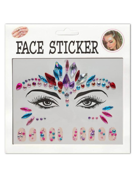 FACE STICKER 3D NAIL ART Αυτοκόλλητα Κοσμήματα Προσώπου και Νυχιών Πολύχρωμα