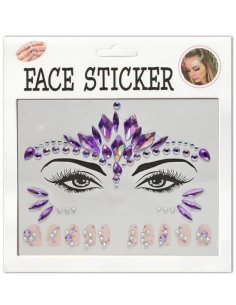FACE STICKER 3D NAIL ART Αυτοκόλλητα Κοσμήματα Προσώπου και Νυχιών Μωβ