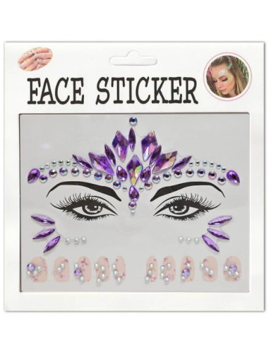 FACE STICKER 3D NAIL ART Αυτοκόλλητα Κοσμήματα Προσώπου και Νυχιών Μωβ