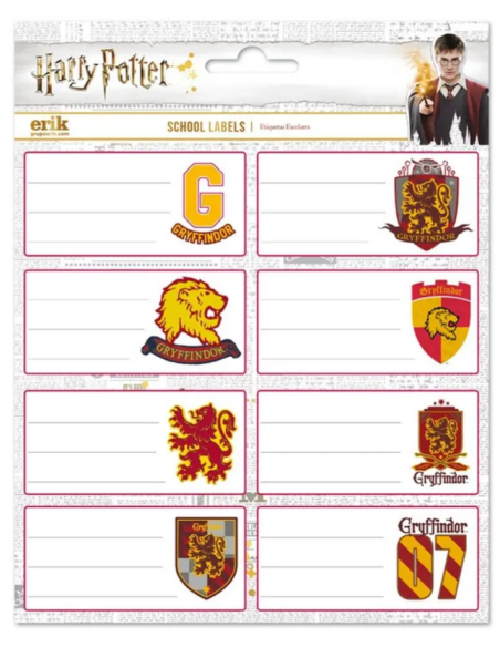 Αυτοκόλλητες Ετικέτες Harry Potter Gryffindor